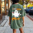 Boo Boo Crew Nurse Scrub Halloween Nurse For Women's Oversized Comfort T-shirt Back Print Moss