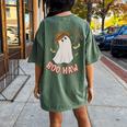 Boohaw Ghost Halloween Cowboy Cowgirl Costume Retro Women's Oversized Comfort T-Shirt Back Print Moss