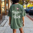 Brides Flock Flamingo Bachelorette Party Wedding Women's Oversized Comfort T-Shirt Back Print Moss