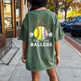 Busy Raising Ballers Baseball Softball Bandana Mom Leopard Women's Oversized Comfort T-Shirt Back Print Moss