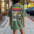 Cat Kittey Mom Cat Dad Cat For Cats Lovers Cute Cat Funny Women's Oversized Graphic Back Print Comfort T-shirt Moss