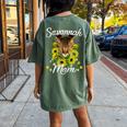 Cat Mom Sunflower Savannah Mom Women's Oversized Comfort T-Shirt Back Print Moss