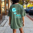 Cervical Cancer Awareness Spread Hope Find Cure Daisy Flower Women's Oversized Comfort T-Shirt Back Print Moss
