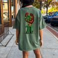 Chicken Pot Pie Pi Leaf Stoner 420 Weed Marijuana Women's Oversized Comfort T-shirt Back Print Moss