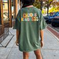 Choose Kindness Retro Groovy Daisy Be Kind Inspirational Women's Oversized Comfort T-Shirt Back Print Moss