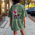 Christmas Santa Gardening Ugly Christmas Sweater Women's Oversized Comfort T-shirt Back Print Moss