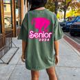 Class Of 2024 Senior Pink Seniors 2024 Girls Women's Oversized Comfort T-shirt Back Print Moss
