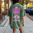 Im A Cool Camping Girl Women Hiking Hunting Women's Oversized Comfort T-Shirt Back Print Moss