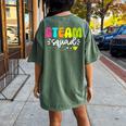 Cute Steam Teacher Girls Boys Team Steam Squad Women's Oversized Comfort T-shirt Back Print Moss