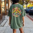 Daisy Peace Sign Love T 60S 70S Tie Dye Hippie Costume Women's Oversized Comfort T-Shirt Back Print Moss