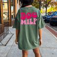 Dog Milf Dog Mom Saying Women Groovy Apparel Women's Oversized Comfort T-Shirt Back Print Moss