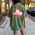 In Dolly We Trust Pink Hat Cowgirl Western 90S Music Women's Oversized Comfort T-Shirt Back Print Moss