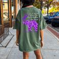 Epilepsy Awareness Sunflower Elephant Be Kind Women's Oversized Comfort T-Shirt Back Print Moss