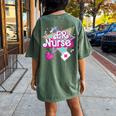 Er Nurse Vintage Ed Emergency Department Nurse Life Women's Oversized Comfort T-shirt Back Print Moss