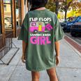 Flip Flops And Camping Kinda Girl Family Vacation Camping Women's Oversized Comfort T-Shirt Back Print Moss