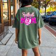 Football Cheer Mom Pink For Breast Cancer Warrior Women's Oversized Comfort T-shirt Back Print Moss