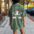 Hug Bear Ugly Christmas Sweaters Women's Oversized Comfort T-shirt Back Print Moss