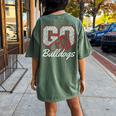 Go Cheer Bulldogs Sports Name Boy Girl Women's Oversized Comfort T-shirt Back Print Moss