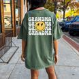 Grandma One Happy Dude Birthday Theme Family Matching Women's Oversized Comfort T-shirt Back Print Moss