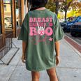 Groovy Breast Cancer Is Boo Sheet Halloween Breast Cancer Women's Oversized Comfort T-shirt Back Print Moss