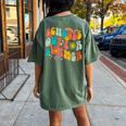Groovy Last Day Of School Schools Out For Summer Teacher Women's Oversized Comfort T-Shirt Back Print Moss