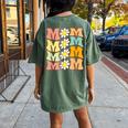 Groovy Mom Daisy Flower For Mom Of Girl Women's Oversized Comfort T-Shirt Back Print Moss