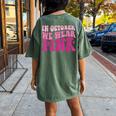 Groovy In October We Wear Pink Breast Cancer For Women's Oversized Comfort T-shirt Back Print Moss