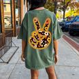Groovy Peace Sign Retro Daisy 70S Hippie Vintage Women's Oversized Comfort T-Shirt Back Print Moss