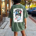 Half Mexican And Guatemalan Mexico Guatemala Flag Girl Women's Oversized Comfort T-shirt Back Print Moss