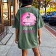 Happy Flamingoween Flamingo Witch Halloween Costume Women's Oversized Comfort T-Shirt Back Print Moss