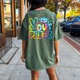 Happy Last Day Of School Peace Out Prek Tie Dye Women's Oversized Comfort T-Shirt Back Print Moss