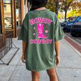 Howdy Rodeo Hot Pink Wild Western Yeehaw Cowgirl Country Women's Oversized Comfort T-Shirt Back Print Moss