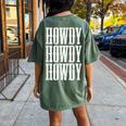 Howdy Rodeo Western Country Southern Cowgirl Cowboy Vintage Women's Oversized Comfort T-Shirt Back Print Moss