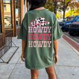 Howdy Vintage Rodeo Western Country Southern Cowgirl Outfit Women's Oversized Comfort T-Shirt Back Print Moss