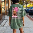 I'm The Storm Black Pink Ribbon Breast Cancer Survivor Women's Oversized Comfort T-shirt Back Print Moss