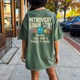 Introvert Shy Antisocial Horror Story Quote Of Workinggroup Antisocial Women's Oversized Comfort T-shirt Back Print Moss