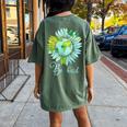 Be Kind Daisy Earth Hippie Flower Child Women's Oversized Comfort T-Shirt Back Print Moss