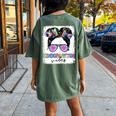 Kindergarten Vibes Messy Hair Bun Girl Back To School Women's Oversized Comfort T-shirt Back Print Moss