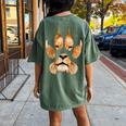 Lion Eyes Paw Animal Cat Cheetah Leopard Tiger Print Women's Oversized Comfort T-Shirt Back Print Moss