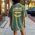 I Love His Bratwurst Matching Couple Oktoberfest Women's Oversized Comfort T-shirt Back Print Moss