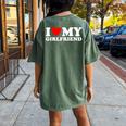 I Love My Girlfriend I Heart My Girlfriend Women's Oversized Comfort T-shirt Back Print Moss
