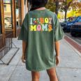 I Love Hot Moms I Heart Hot Moms Retro Groovy Women's Oversized Comfort T-Shirt Back Print Moss