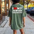 I Love My Jewish Girlfriend I Heart My Jewish Girlfriend Women's Oversized Comfort T-shirt Back Print Moss