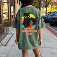 Melanin Summertime Fine Afro Love Women Women's Oversized Graphic Back Print Comfort T-shirt Moss