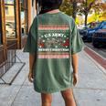 Merry Christmas-Us Army-Ugly Christmas Sweater T Women's Oversized Comfort T-shirt Back Print Moss