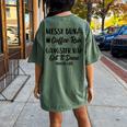 Messy Bun Coffee Run Gangster Rap Mom Life 247 Women's Oversized Comfort T-Shirt Back Print Moss
