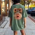 Monkey Face Breath Halloween Costume Women's Oversized Comfort T-shirt Back Print Moss