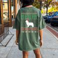 Newfoundland Dog Ugly Christmas Sweater Family Matching Women's Oversized Comfort T-shirt Back Print Moss