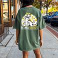 Nonna Saurus Sunflower Dinosaur Italian Grandma T Rex Women's Oversized Comfort T-Shirt Back Print Moss