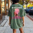 In October We Wear Pink Black Girl Breast Cancer Women's Oversized Comfort T-shirt Back Print Moss